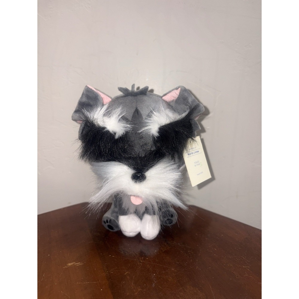 Makeship Pluto Living Dog Plush Limited Edition 2020 Gray Schnauzer Stuffed NWT